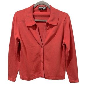 GIVENCHY SPORT Vintage Collared Knit Cardigan Embroidered Logo Monogram